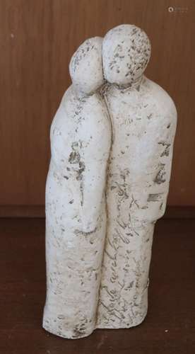 Sculpture "The couple",ceramic,illegibly signed,he...