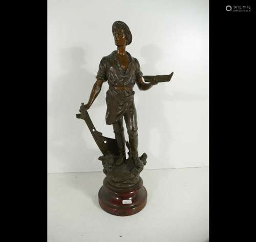 Sculpture "Sailor",Regule,bronzed,monogrammed P.E....