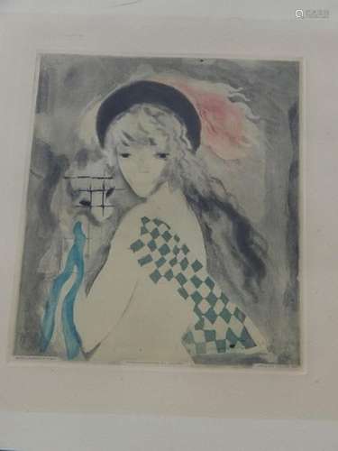 Marie Laurencin(1883-1956) "Young woman with monkey&quo...