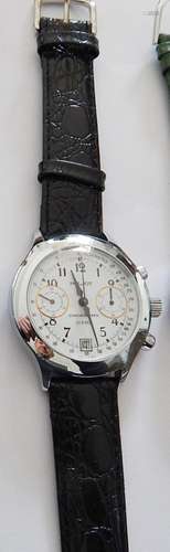 Poljot Chronograph "Classic",chrome plated,with bl...