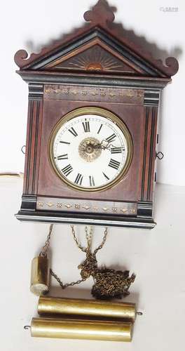 Black Forest alarm clock wall clock with chime,around 1860,h...