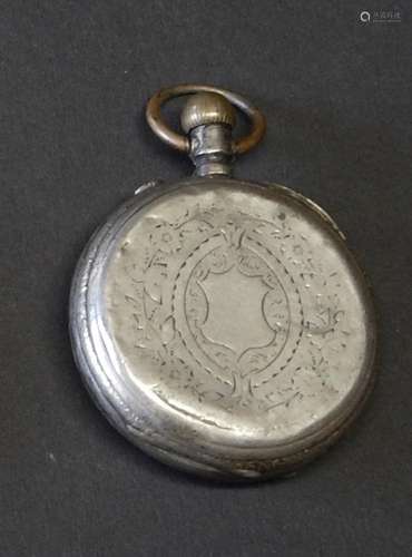 Men's pocket watch,silver,second hand missing,a little dente...