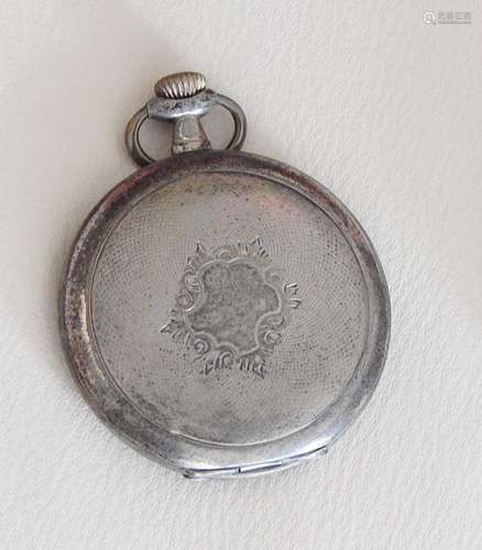 Men's pocket watch,800 silver,fine cissilated,inside marked ...