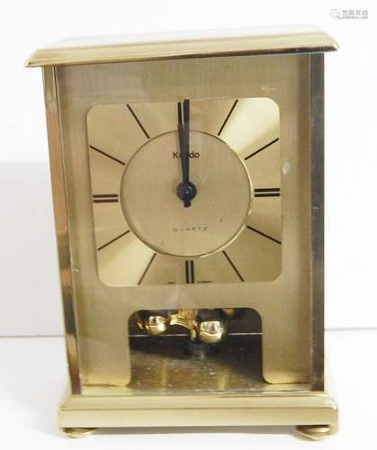 Rotary pendulum clock brand Kundo,quartz,brass case,cover lo...