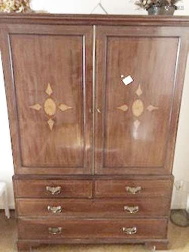 2-door chest of drawers with 5 drawers,mahogany,inlaid,Engla...