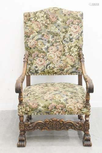 Armchair with high back,oak,richly carved,18th/19th century