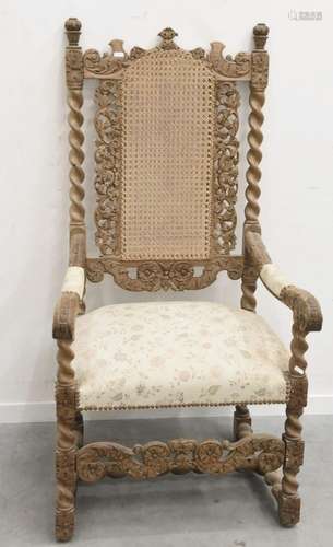 Armchair with high back,oak,richly carved,18th/19th century