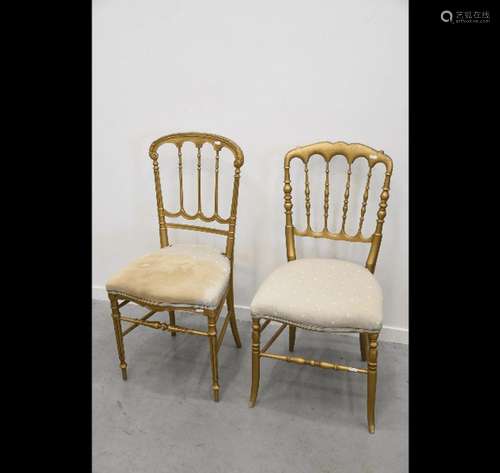 Two different armchairs,painted in gold,around 1900,together