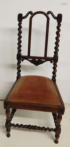 Armchair,mahogany with fluted chair legs,around 1900,unresto...