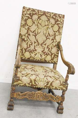 Armchair with high back,oak,richly carved,18th/19th century