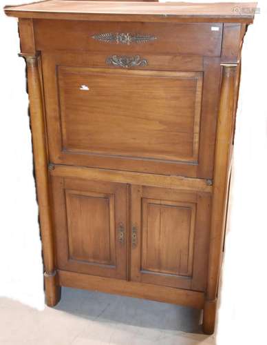 Small folding secretary with 2 hinged doors and one drawer,c...