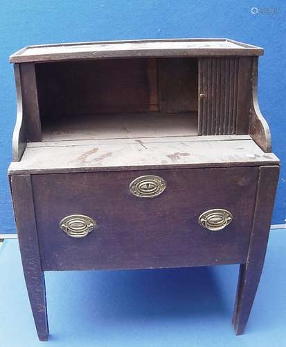 Small chest of drawers with roller shutter compartment and p...