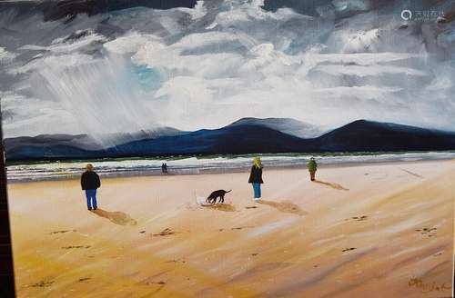 Andrea Kurjat "Rossbeigh Beach",oil on canvas,sign...