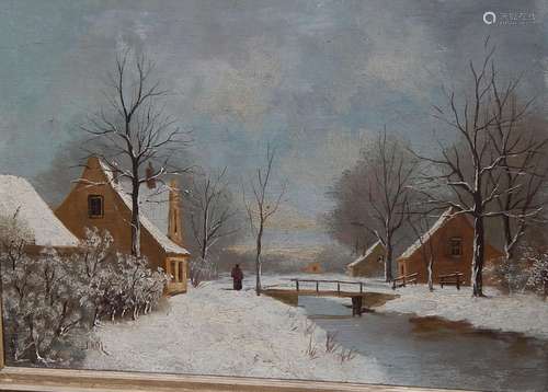 "Winter evening in the countryside with walkers", ...