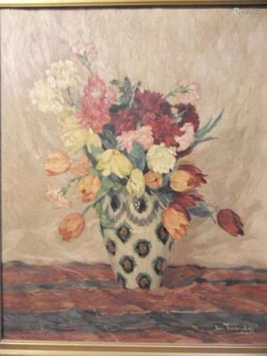 Robert Friedersdorff(1885-?) "Flower still life with tu...