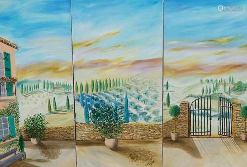 Andrea Kurjat, Trypthycon "Tuscany", oil on canvas...