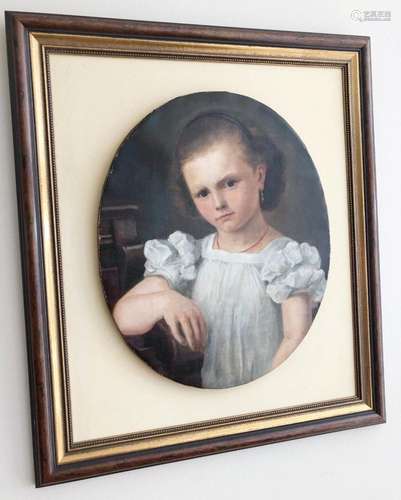 "Oval portrait of a child",oil on canvas,unsigned,...