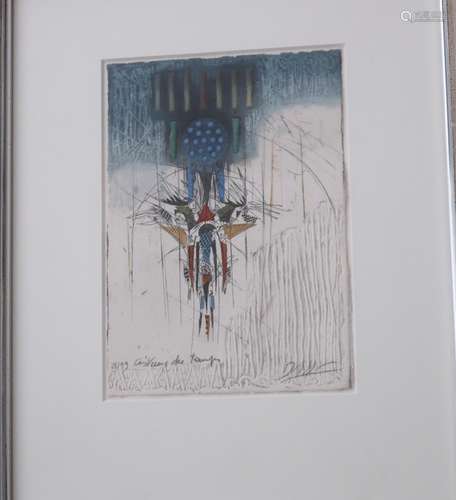 Georg Dussau(1947) "Composition",Original etching,...