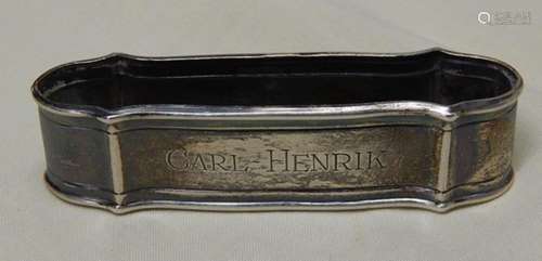 Napkin ring,marked Carl Henrik,12/9/1946,marked GAB,S8 and w...