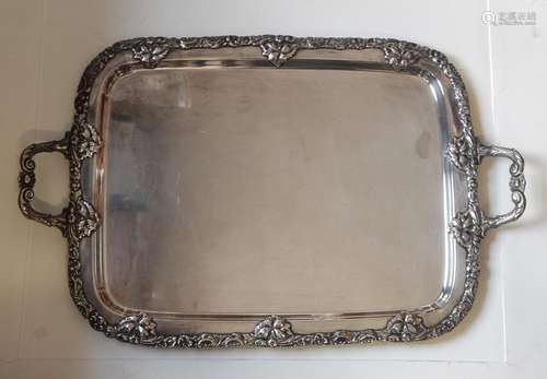 Large handle tray,floral decorated,WMF,silver plated,numbere...