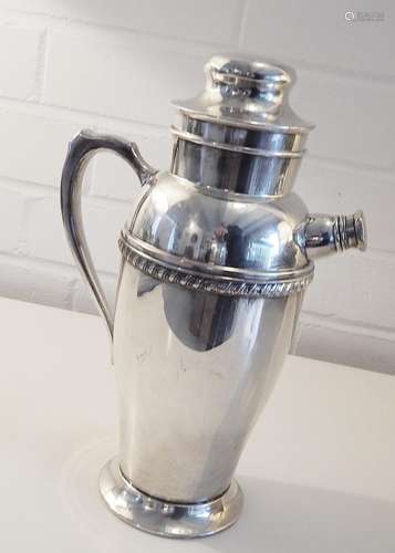 Hot water jug with screw cap,silver plated,height ca.30cm