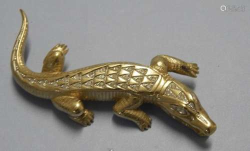 Large brooch "Crocodile",costume jewelry