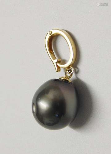 Pendant with Tahitian pearl,585 yellow gold,gross ca.3,87 gr...