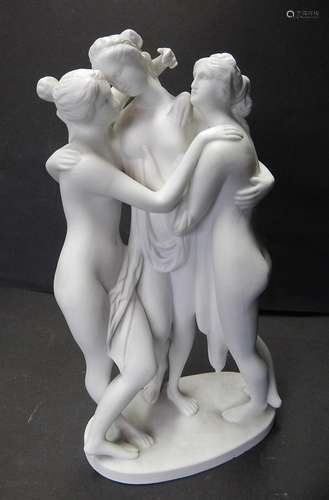 Figural bisque porcelain "3 Graces",height ca.17cm...