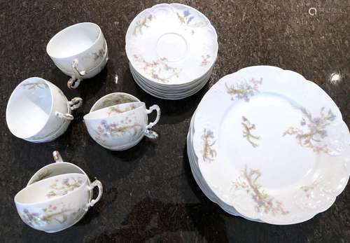 Coffee set for 6 persons without pot,milk and sugar,porcelai...