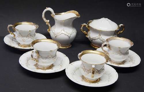 Set of 4 place settings with milk and sugar bowl (bumped),st...