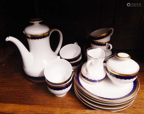 Coffee set Winterling for 6 persons,koblat blue