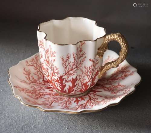 Coffee cup with saucer,porcelain Coalport