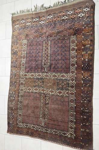 Bridge,afghan,wool on cotton,ca.60-80 years old,ca.210x133cm