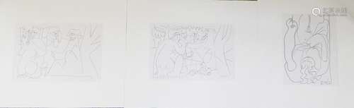 Pablo Picasso(1881-1973) mixed lot of 3 views from "Les...