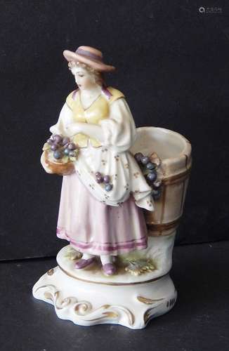 Porcelain figural "Grape Harvester", bottom marked...