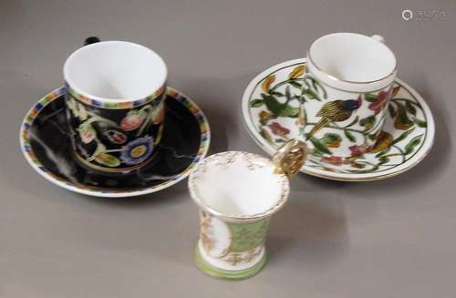 2 demitasse cups with saucer and 1 single demitasse cup