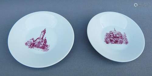 2 small plates with castle views