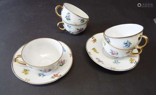 Mixed lot 4 demitasse cups with 2 saucers