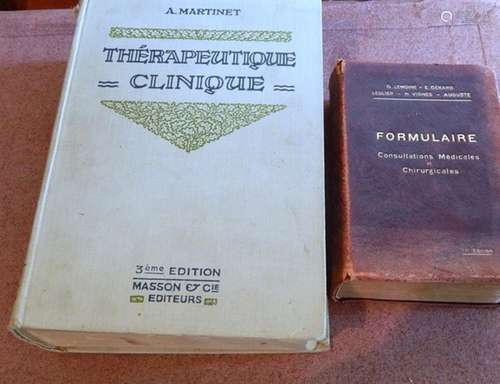 Mixed set of 2 medical books in French: Thérapeutique Cliniq...