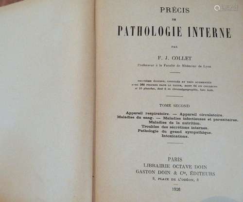 F.J.Collet "Precis de Pathologie Interne",Volume 2...