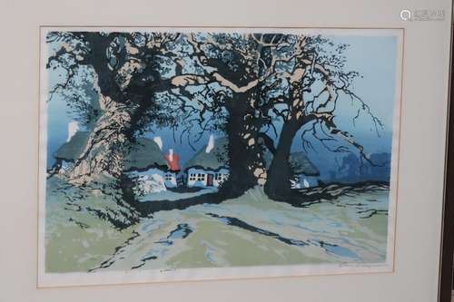 Oskar Droege (1898-1982) "Farmstead behind gnarled tree...