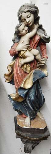 Madonna with child, wood