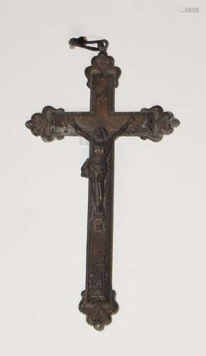 Wall cross,brass,patinat