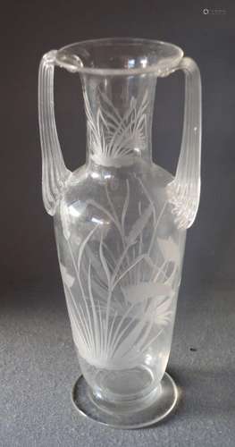 Vase with handle,glass,f