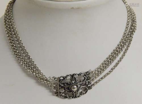 4-row necklace,floral de