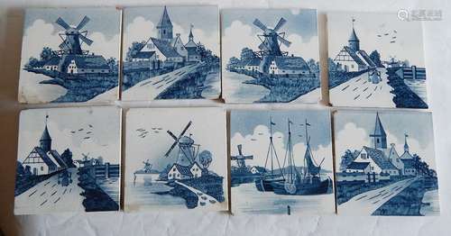 Mixed lot 8 tiles with F