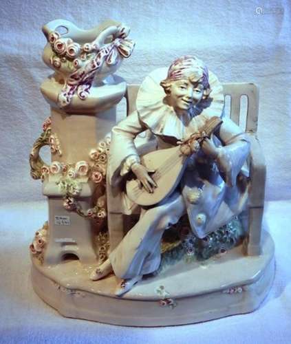 Pierrot,faience with bot