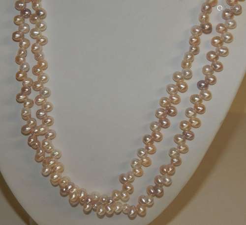 Long endless bead necklace