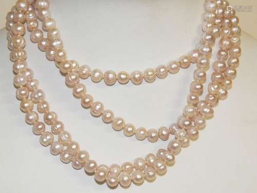 Long endless bead necklace