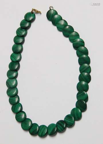 Necklace, malachite,length